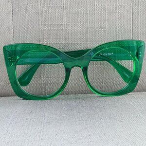 Zenni Women Eyeglasses Sunglasses Frame Green Tone Big Face Glasses Frame only